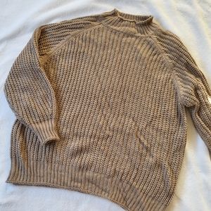 C' isa sweater chunky acrylic knit tan women's sz M